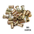 100Pcs Carbon steel Rivet Nuts M4 M5 M6 M8 Flat Head Rivet Nuts Set Nuts Insert Riveting Mix Set