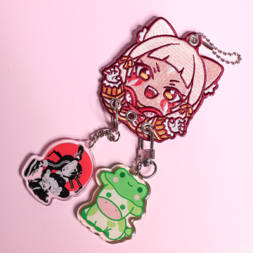 Custom Double-Sided Anime Embroidered Keychain