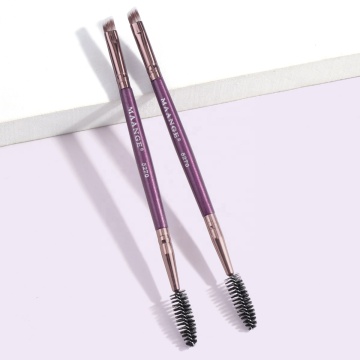 Durable Plastic Handle Eyebrow Brush Set with Synthetic Hair