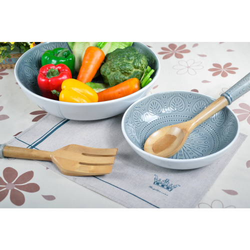 Design Stoneware Tableware Food Grade Ceramic Bowl Set