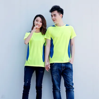 Coloured fluorescent green short sport clothing