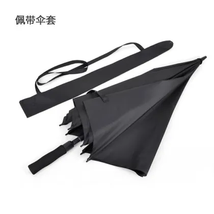 2016 new design black golf umbrella for man automatic opening straight umbrella