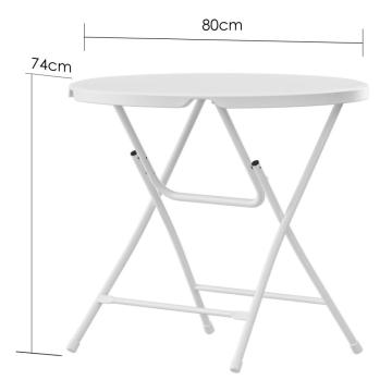Mesa externa de 80 cm pequena mesa redonda dobrável