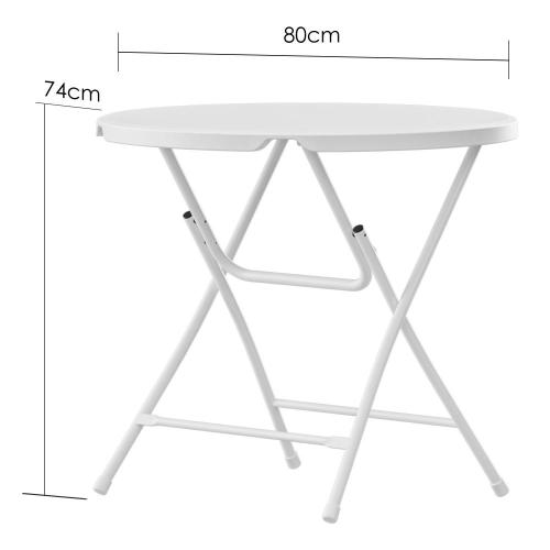 Mesa al aire libre de 80 cm pequeña mesa redonda plegable