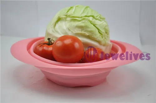 Pink Foldable Silicone Pot 