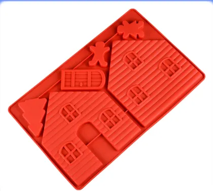 2 House Cartoon Door Design Silicone Cake Moulds