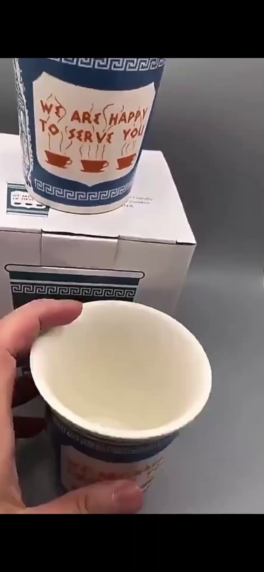 [We Are Happy To Serve You" Ceramic Mugs