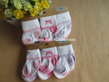high level nature cotton color trap series cute bowknot silicone baby socks