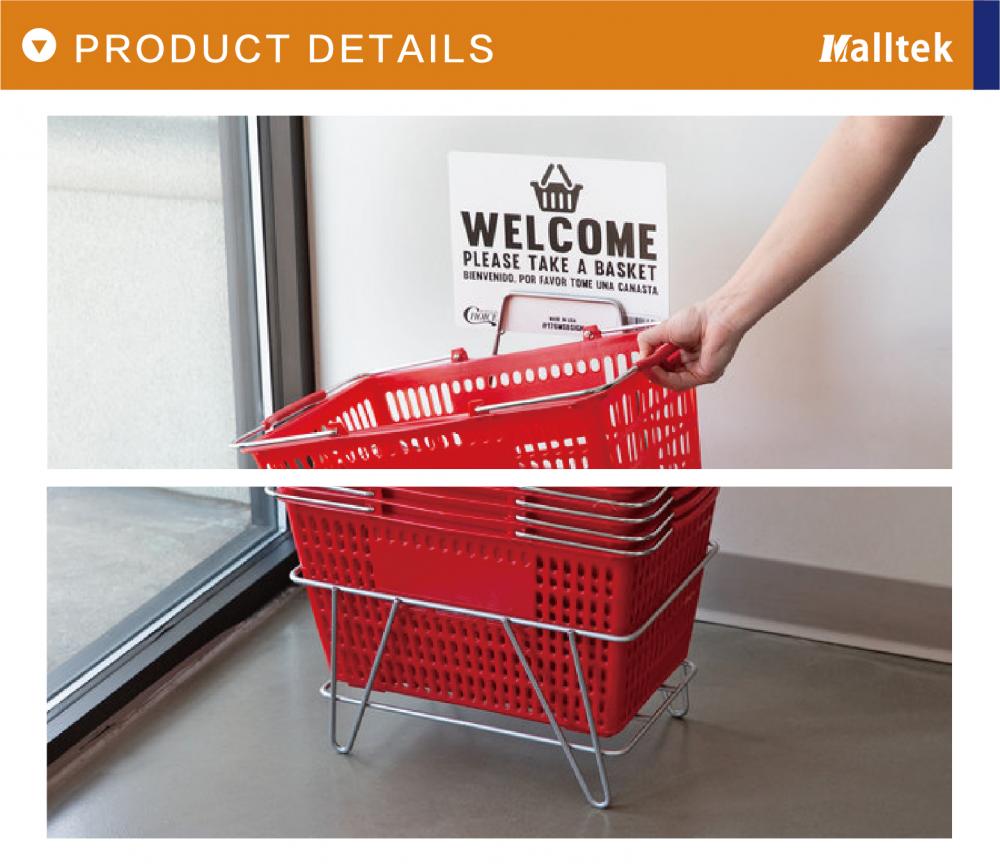 Metal Wire Basket Holder for Retail Store Shopping Baskets