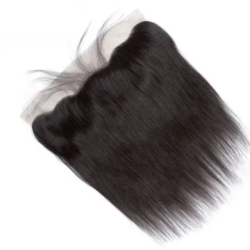 Straight frontal lace closure virgin human hair raw indian hair  ear to ear lace front closure