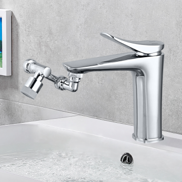 Hot and Cold Chrome Basin Faucet with Extender - Stainless Steel Bathroom Faucet Supplier