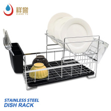 Folding tier kitchen stainless steel dish drying rack