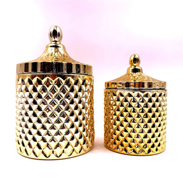 gold glass jars with lid