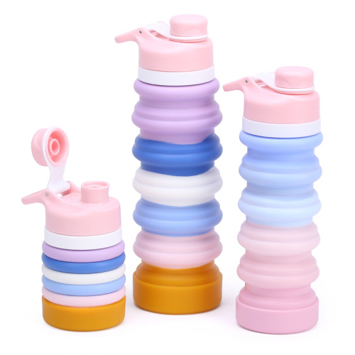 בקבוק מים מתקפל מסיליקון Rainbow חיוני לנסיעות