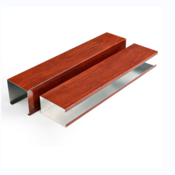 Wood grain U shape aluminium profile