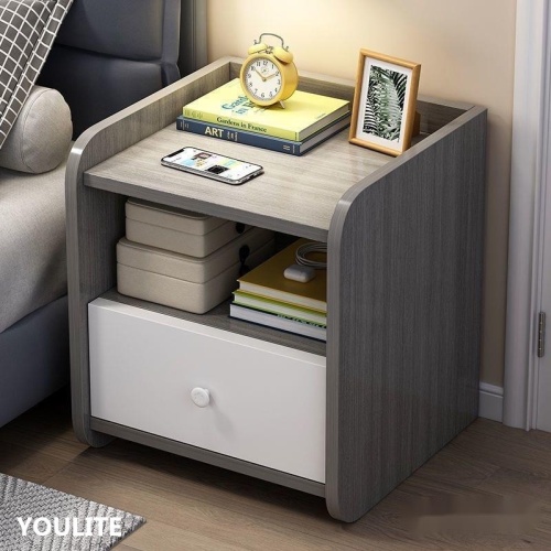 Narrow Simple Bedside Cabinet Bedside Table Mini Simple Modern Bedroom Multi-functional Locker Side Table Bedroom Ins Shelf