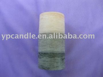 Multicolor pillar candle
