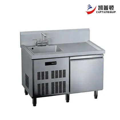 Seafood Prep Station with Integrated Refrigerator