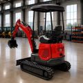 2Ton Red Canopy Mini Excavator Auger Trench