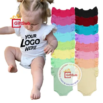 100% Polyester Baby Girl Flutter Angel Sleeve Newborn Romper: Sublimation Onesie & Bodysuit for Infants