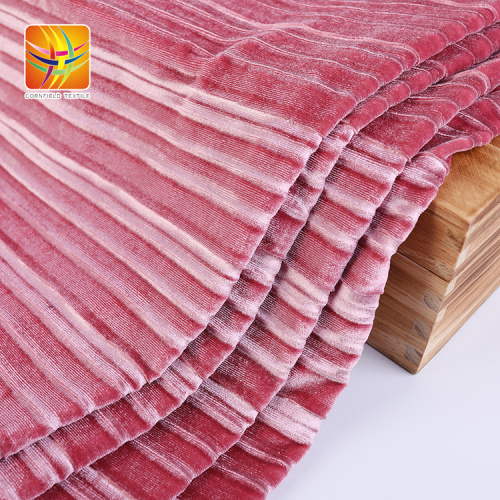 Fashion Style Pleating Velour Fabric Garment