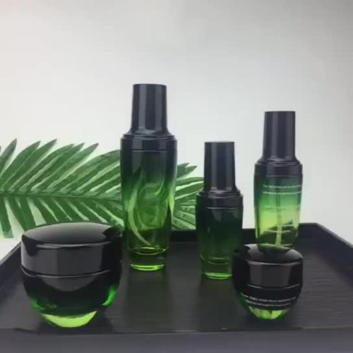 Round Clear Green Cosmetics Elektropläterande glasflaskor