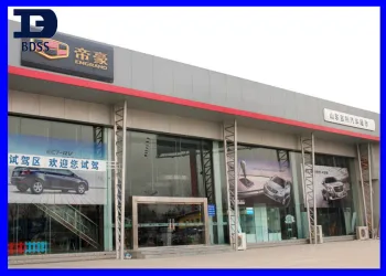 Welded Automobile Showrooms , Prefabricated Light Steel Structure Car Shop