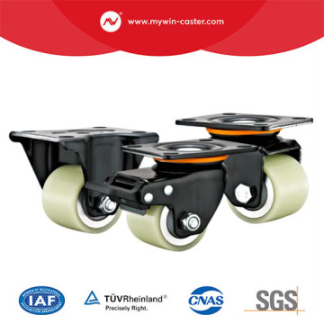 Low gravity aluminum core double Ball bearing Plate Swivel Brake Rigid Thread Stem PU Caster wheel