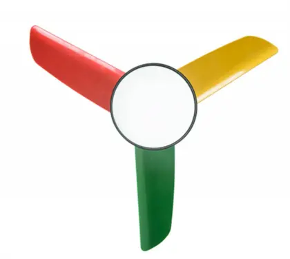 Home suspended led tricolor lighting ceiling fan