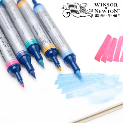 Winsor & Newton Watercolor Marker Pen Set Soft Water Colour Brush Markers 6 Colors 12 Colors Cotman Ink