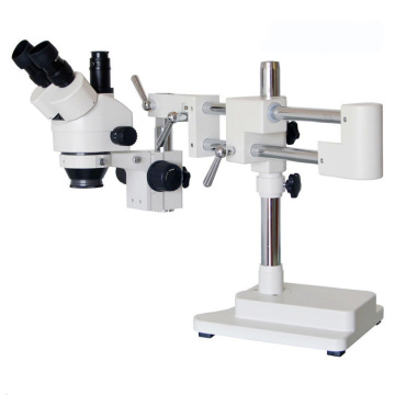 3.5x-90x Continuous Zoom Industrial Trinocular Stereoscopic Microscope with Double Arm Bracket Base