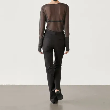 Women's casual style versatile slim fit version low waist flared pants