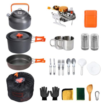 Mobile Outdoor Portable Camping Pots and Pans Kitchen Cooking Set
