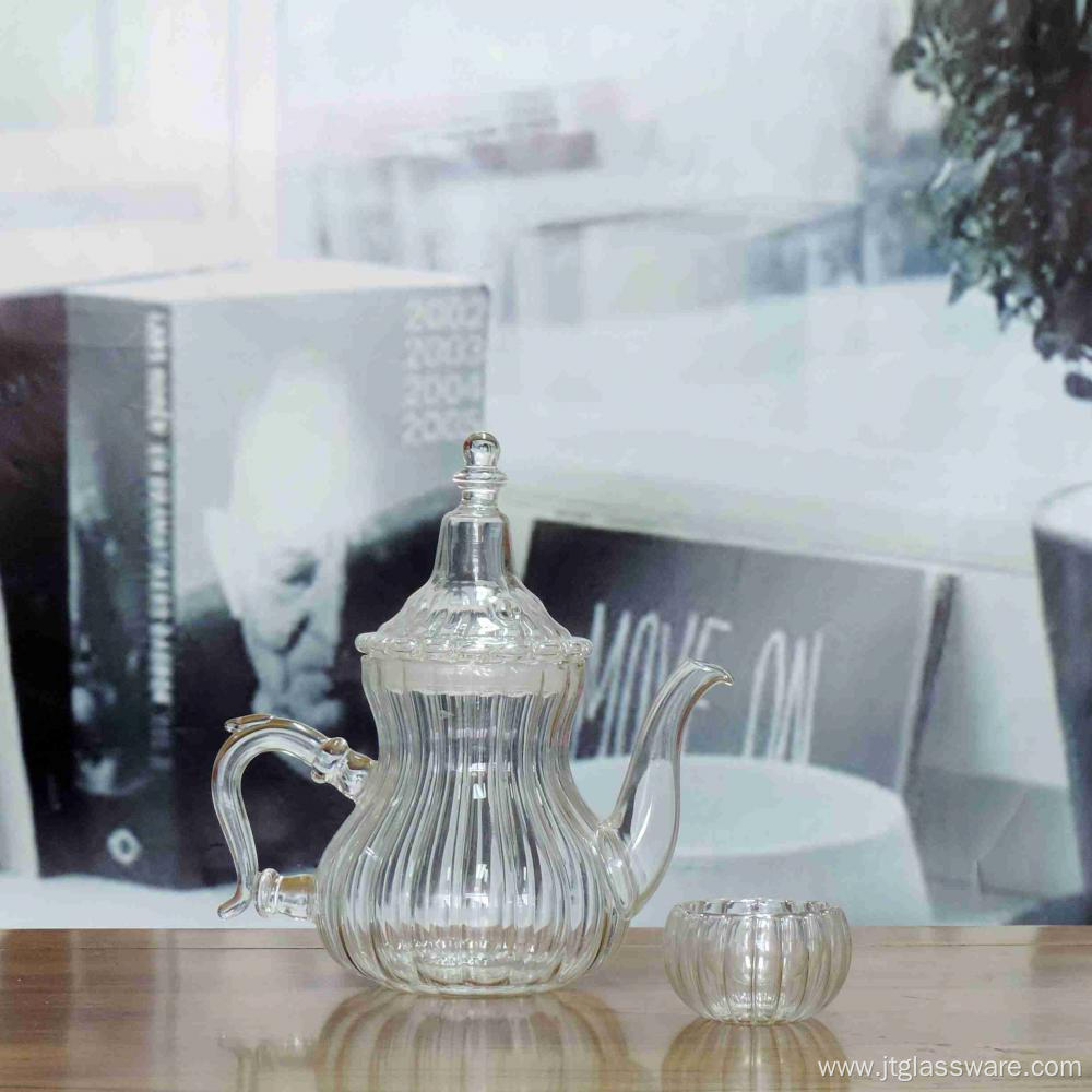 Heat Resistant Pumkin Shaped Glass Teapot