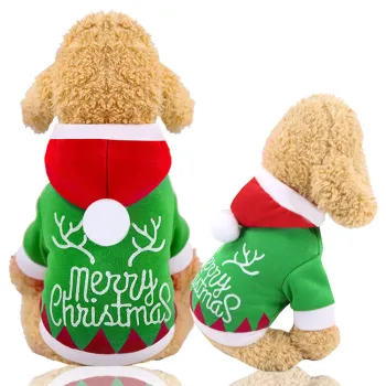 Christmas pet clothing autumn and winter new style medium sized dogs green holiday clothing biped suit