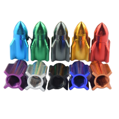 Aluminum alloy Valve Caps Rocket Shaped Dust Cap