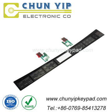 Custom front panel overlay membrane switch with window