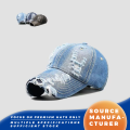 Topi Baseball Denim yang Sangat Tertekan