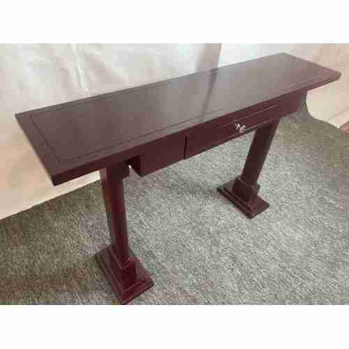 Mid-Century Burgundy Console Tables for Living Room