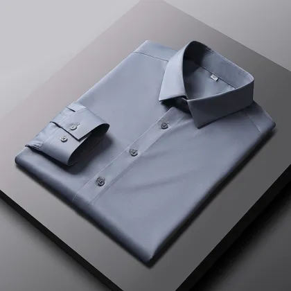 High Quality Silk Cotton Customizable Men's Private Label OEM Dress Shirts