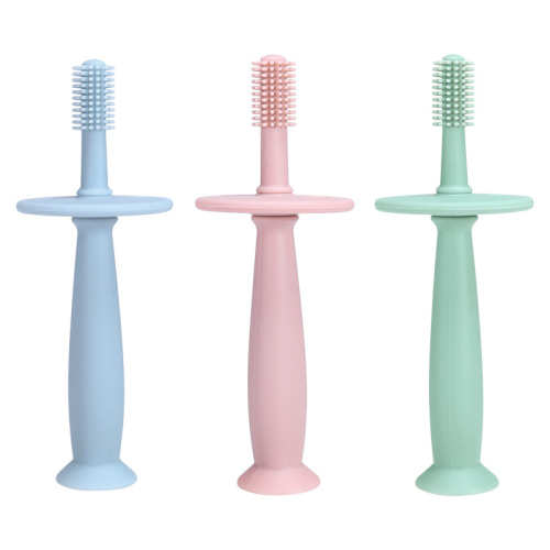 Teether din silicon pentru periuta de dinti pentru bebelusi de ingrijire orala 2-in1