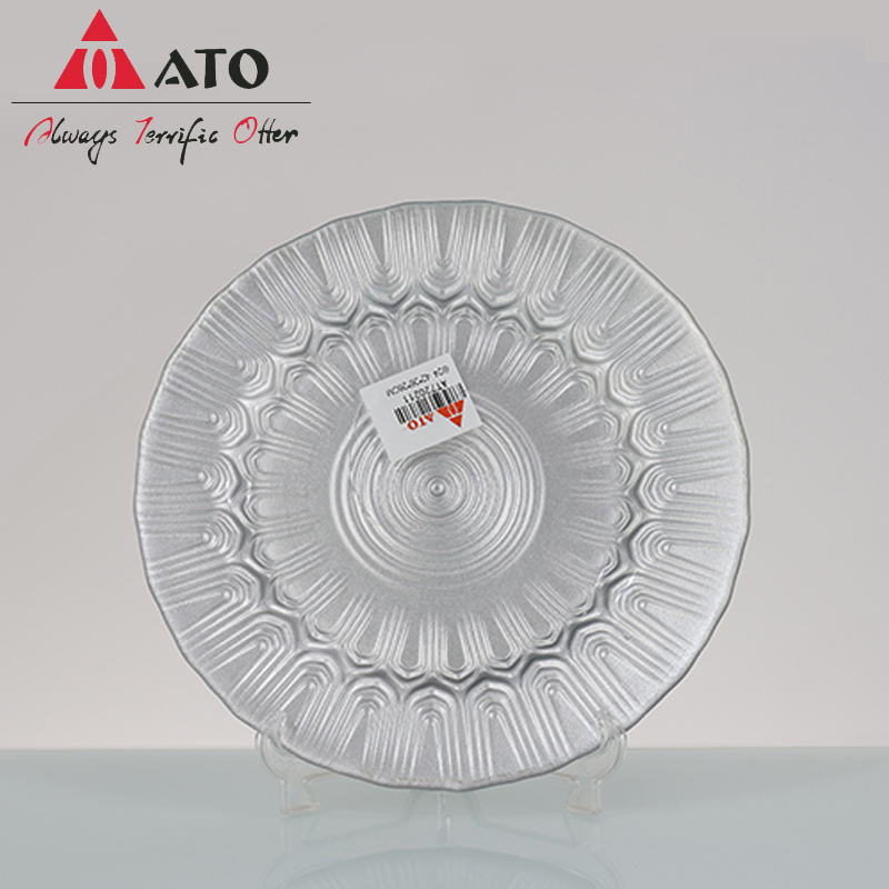 Creative High glass plate Banquet table glass plate