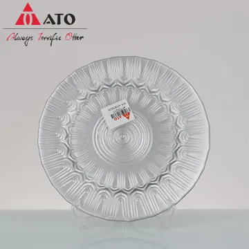 Creative High glass plate Banquet table glass plate