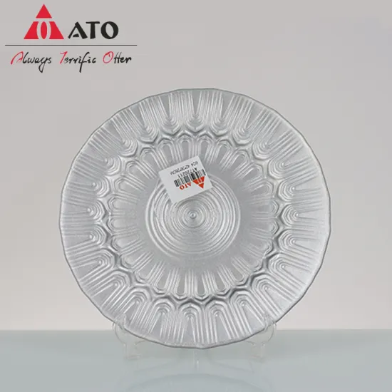 Creative High glass plate Banquet table glass plate