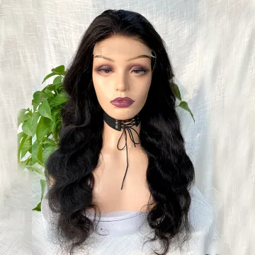 13*4 Body Wave Glueless Swiss Lace Frontal Wigs Raw Indian Human Hair Lace Wigs Virgin Cuticle Aligned Body Wave Lace Front Wig