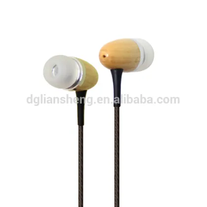 2016 real wood headphones earbuds with metal mic
