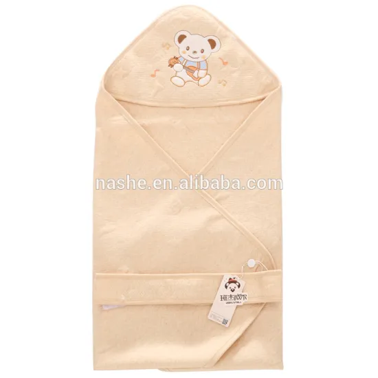 Embroidery organic cotton Newborn baby receiving blanket