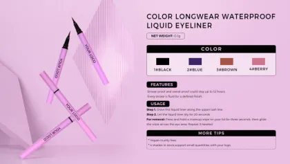 Pink Liquid Eyeliner Pen Eyeliner Makeup Brown Blue Black Colors Waterproof Customization Pink Liquid Eyeliner Pencil