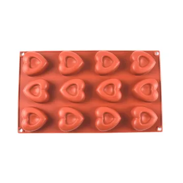 Wholesale Heat-Resistant Heart Shape Silicon Chocolate Bar Molds
