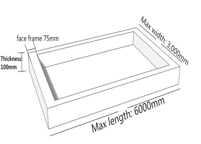 sizes of frameless fabric light box